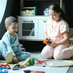 Children playing with wooden toys in the Kids’ Space at Blu Monkey Bangtao